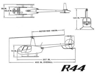 Technické parametre vrtuľníka Robinson R44