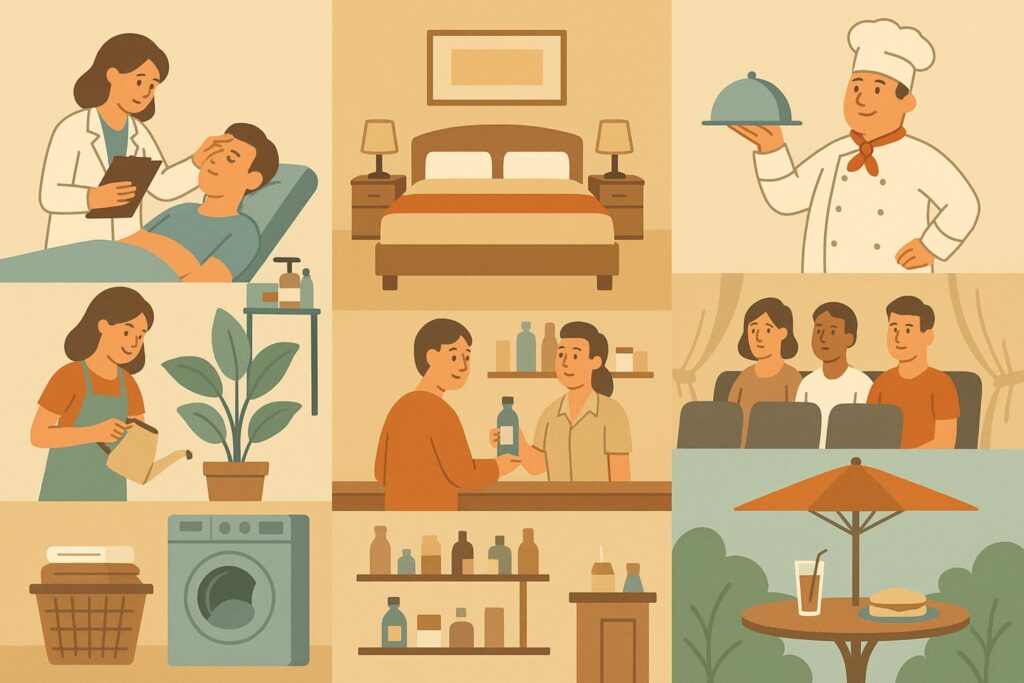 Kúpeľné služby a ich členenie